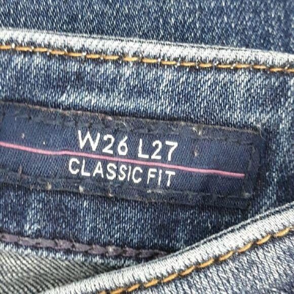 Vigoss Y2K Jeans Jagger Skinny Frayed Step Hem Racing Stripe W26 L27 Streetwear - Picture 3 of 14